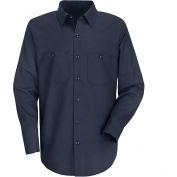 Red Kap® Men's Wrinkle-Resistant Cotton Work Shirt Long Sleeve Long-M Dark Navy SC30-SC30DNLNM