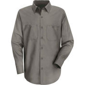 Red Kap® Men's Wrinkle-Resistant Cotton Work Shirt Long Sleeve Regular-3XL Gray SC30