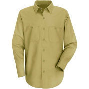 Red Kap® Men's Wrinkle-Resistant Cotton Work Shirt Long Sleeve Regular-2XL Khaki SC30
