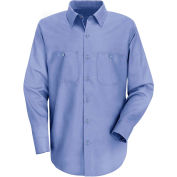 Red Kap® Men's Wrinkle-Resistant Cotton Work Shirt Long Sleeve Extra Long-2XL Light Blue SC30