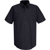 Red Kap® Men's Wrinkle-Resistant Cotton Work Shirt Short Sleeve 4XL Navy SC40-SC40NVSS4XL