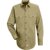 Red Kap® Men's Deluxe Heavyweight Cotton Shirt Long Sleeve Long-2XL Khaki SC70-SC70KHLNXXL
