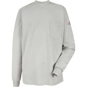EXCEL FR® Flame Resistant Long Sleeve Tagless T-Shirt SET2, Gray, Size 4XL Regular