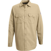 EXCEL FR® Flame Resistant Work Shirt SEW2, Khaki, 7 oz., Size 3XL Regular