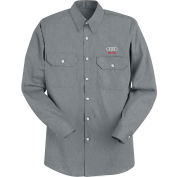 Red Kap® Men's Heathered Poplin Uniform Shirt Long Sleeve Charcoal Long-L SH10-SH10CHLNL