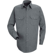 Red Kap® Men's Heathered Poplin Uniform Shirt Long Sleeve Navy Regular-L SH10-SH10NVRGL