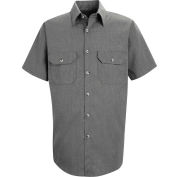Red Kap® Men's Heathered Poplin Uniform Shirt Short Sleeve Charcoal M SH20-SH20CHSSM