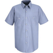 Red Kap® Men's Industrial Stripe Work Shirt Short Sleeve Blue/White Stripe 2XL SL20