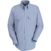 Red Kap® Men's Deluxe Uniform Shirt White/Blue Pin Stripe Long-2XL SL50-SL50WBLNXXL