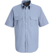 Red Kap® Men's Deluxe Short Sleeve Uniform Shirt White/Blue Pin Stripe SL60-SL60WBSSLM