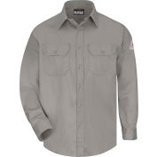 EXCEL FR® ComforTouch® Flame Resistant Uniform Shirt SLU8, Gray, Size S Regular