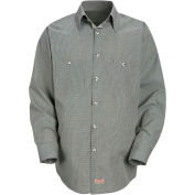 Red Kap® Men's Micro-Check Uniform Shirt Long Sleeve Hunter/Khaki Check Regular-XL SP10