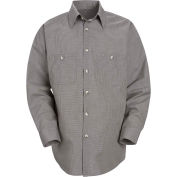 Red Kap® Men's Micro-Check Uniform Shirt Long Sleeve Khaki/Black Check Regular-5XL SP10
