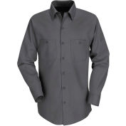 Red Kap® Men's Industrial Work Shirt Long Sleeve Charcoal Regular-L SP14