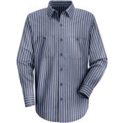 Red Kap® Men's Industrial Stripe Work Shirt Long Sleeve Navy/Khaki Stripe Regular-XL SP14