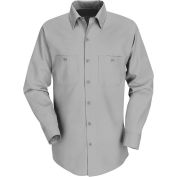 Red Kap® Men's Industrial Work Shirt Long Sleeve Light Gray Long-XL SP14