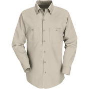 Red Kap® Men's Industrial Work Shirt Long Sleeve Light Tan Long-L SP14