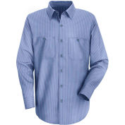 Red Kap® Men's Durastripe Work Shirt Medium Blue/Light Blue Twin Stripe Long-2XL SP14