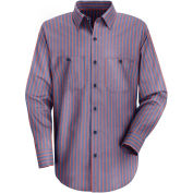 Red Kap® Men's Industrial Stripe Work Shirt Long Sleeve Navy/Red Stripe Long-M SP14