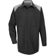 Red Kap® Men's Motorsports Shirt Long Sleeve Regular-S Silver/Black SP18