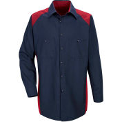 Red Kap® Men's Motorsports Shirt Long Sleeve Regular-XL Red/Navy SP18