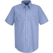 Red Kap® Men's Industrial Stripe Work Shirt Short Sleeve GM Blue/White Stripe 3XL SP20