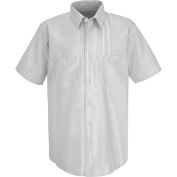 Red Kap® Men's Industrial Stripe Work Shirt Short Sleeve White/Charcoal Stripe 4XL SP20