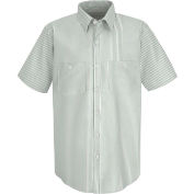 Red Kap® Men's Industrial Stripe Work Shirt Short Sleeve White/Green Stripe XL SP20