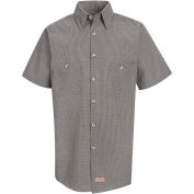 Red Kap® Men's Micro-Check Uniform Shirt Short Sleeve Khaki/Black Check 4XL SP20