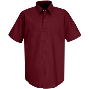 Red Kap® Men's Industrial Work Shirt Short Sleeve Burgundy 3XL SP24