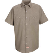 Red Kap® Men's Geometric Micro-Check Work Shirt Khaki/Black Microcheck M SP24-SP24KBSSM