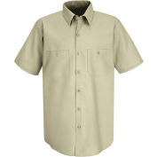 Red Kap® Men's Industrial Work Shirt Short Sleeve Light Tan Long-M SP24