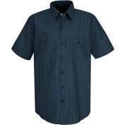 Red Kap® Men's Durastripe Work Shirt Navy/Light Blue Twin Stripe 3XL SP24-SP24NLSS3XL