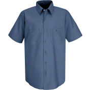 Red Kap® Men's Industrial Work Shirt Short Sleeve Postman Blue Long-4XL SP24