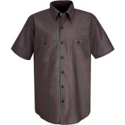Red Kap® Men's Durastripe Work Shirt Charcoal/Red Twin Stripe XL SP24-SP24RCSSXL