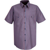 Red Kap® Men's Industrial Stripe Work Shirt Short Sleeve Navy/Red Stripe 3XL SP24