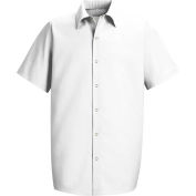 Red Kap® Men's Specialized Pocketless Polyester Work Shirt Short Sleeve White Long-2XL SP26