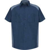 Red Kap® Men's Motorsports Shirt Short Sleeve Long-2XL Navy/Postman Blue SP28