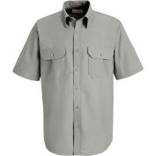 Red Kap® Men's Solid Dress Uniform Shirt Short Sleeve Light Gray XL SP60