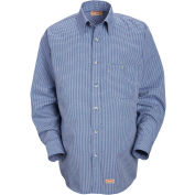 Red Kap® Men's Mini-Plaid Uniform Shirt Long Sleeve White/Blue L-367 SP74