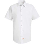 Red Kap® Men's Specialized Pocketless Polyester Work Shirt Short Sleeve White 2XL SS26