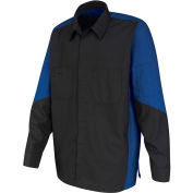Red Kap® Men's Crew Shirt Long Sleeve Regular-2XL Charcoal/Royal Blue SY10