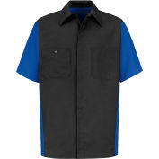 Red Kap® Men's Crew Shirt Short Sleeve Long-XL Charcoal/Royal Blue SY20