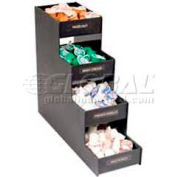 Vertiflex Products Narrow Condiment Organizer, 8 Compartments, 6"W x 19"D x 16"H, Black