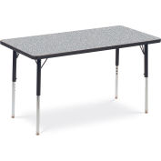 Virco® Activity Table w/ Adjustable Legs - 24" x 48" - Rectangle - Black Frame/Gray Top
