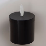 Glaro Wall Mount Sanitary Wipe Disp., Satin Black w/One Roll of Antibac. Wipes-W1015-BK