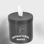 Glaro Wall Mount Sanitary Wipe Disp. w/Logo, Silver Vein w/One Roll of Antibac. Wipes-W1015-S-SV