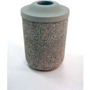 Concrete Waste Receptacle W/Bronze Aluminum Ash N Trash Top - 24" Dia x 33" Sand