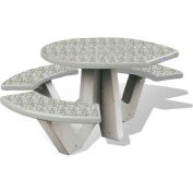Wausau Tile 66" ADA Compliant Concrete Oval Picnic Table, Misty Gray
