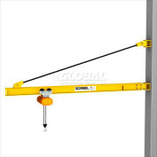 Gorbel® HD Wall Bracket Jib Crane, 16' Span & 200° Rotation, 1000 Lb Capacity